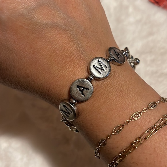 Mama Silver-tone stretch bracelet - Picture 2 of 4